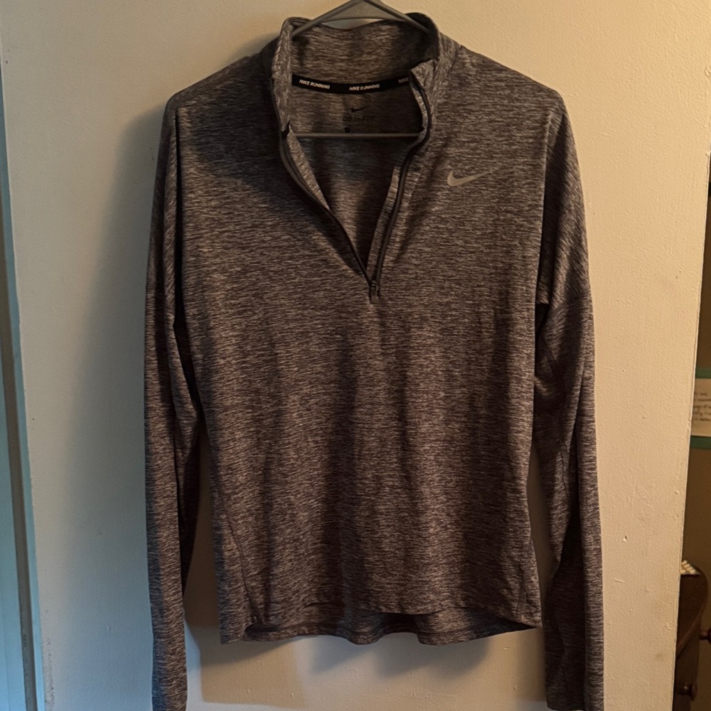Nike running Heather Gray Quarter-Zip Pullover